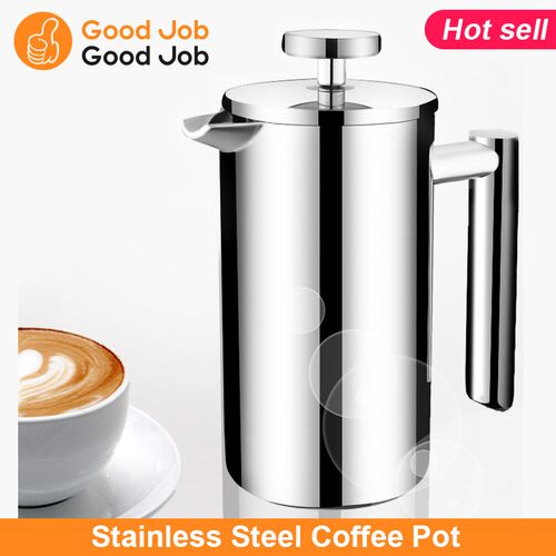 Stainless Steel Coffee Pot French Press Coffee Maker - 图0