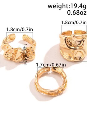 Liquid Irregular Fashion Ring Texture Wrinkle Open Lava Fing