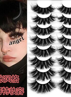 Curlytufted thick false eyelashes8对装欧美哥特卷翘浓密假睫毛