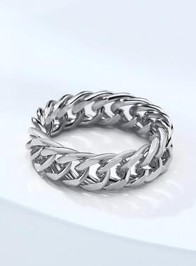 Mens Miami Cuban Chain Ring ,6MM Stainless Steel Curb Link B