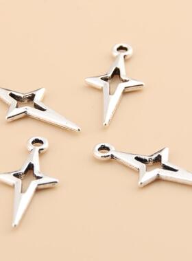 100pcs Silver Color 23x10.5mm Star Charm Shooting Stars Pend