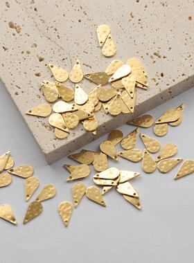 100pcs Wholesale Raw Brass Hammered Tiny Waterdrop Charms fo