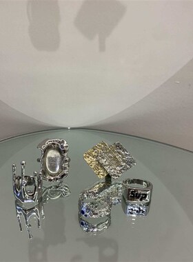 ins style personality exaggerated metal lava transparent wid