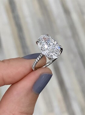 High Quality Classic Eternity 4ct Oval Stone Wedding Rings E