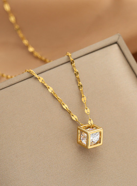 Gold Necklace for Women Zircon Jewelry Pendant Necklace Tita
