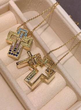 2021 New Sterling Silver Italy Luxulry Double Cross Move0