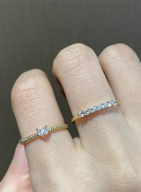 New Fashion Weave Crystal Heart Shaped Cute Wedding band Rin