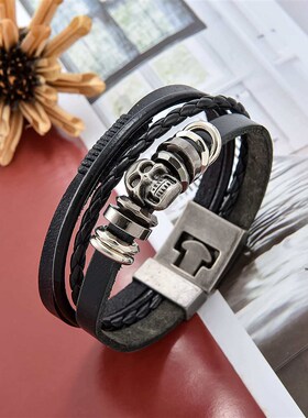 Punk Brlet Simple Brlet Fashion Leather Rope Wax Wire To Buc
