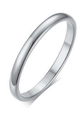 2MM Thin Classic Dome Ring Stainless Steel Wedding Band for