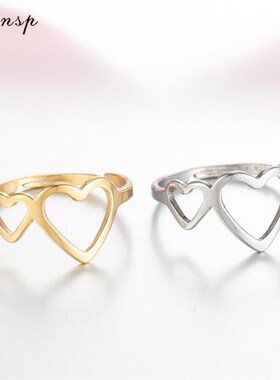 Stainless Steel Ring for Women Simple Heart Leaf Cross Star