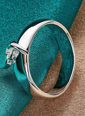 Silver Color Finger Ring For Women Heart Pendant Couple Ring