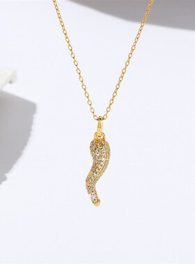 Ins Style Chili Pepper Shape, Sterling Silver Micro-set Zirc