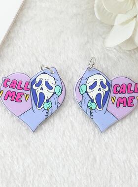 10Pcs Pastel Goth Charms Skull Rose Buttock Creepy Acrylic J