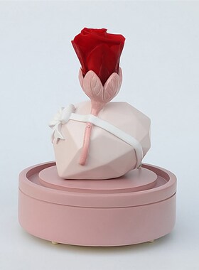 Eternal flower love music bell resin ornament Valentines Da