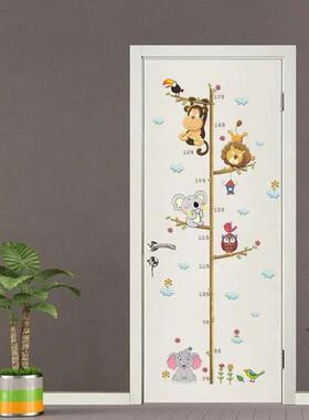 Cartoon Height Measure Wall Sticker for Kids Rooms Child Gro