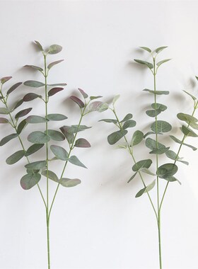 Artificial Leaves Branch Retro Green Silk Eucalyptus Leaf fo