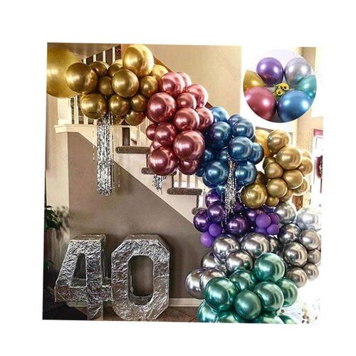10/20/30pcs Metallic Birthday Balloons Metal Blue Red - 图3