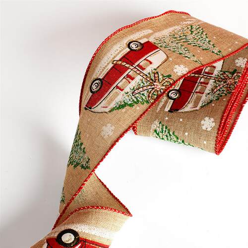 Christmas car snowman powder ribbon tree decoration 耶诞丝带 - 图2