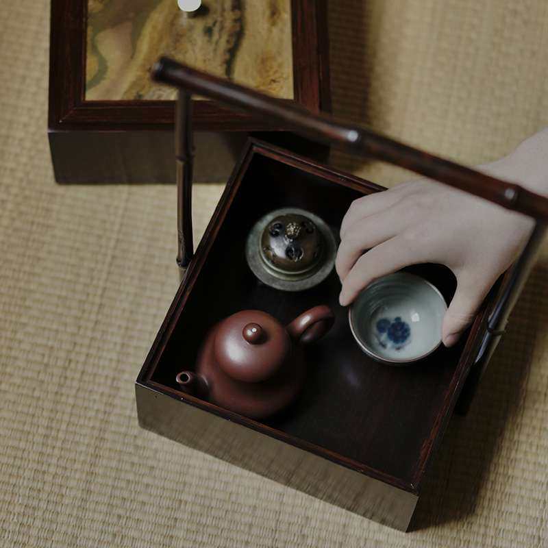 中式竹制 茶点盘食盒 手提篮糖果盒干果盒双层带盖首饰文玩收纳,淘宝优惠券,粉丝福利购,淘宝优惠卷