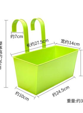 跨境长方形铁艺花盆阳台挂桶多肉种植盆室内室外花园护栏装饰吊盆