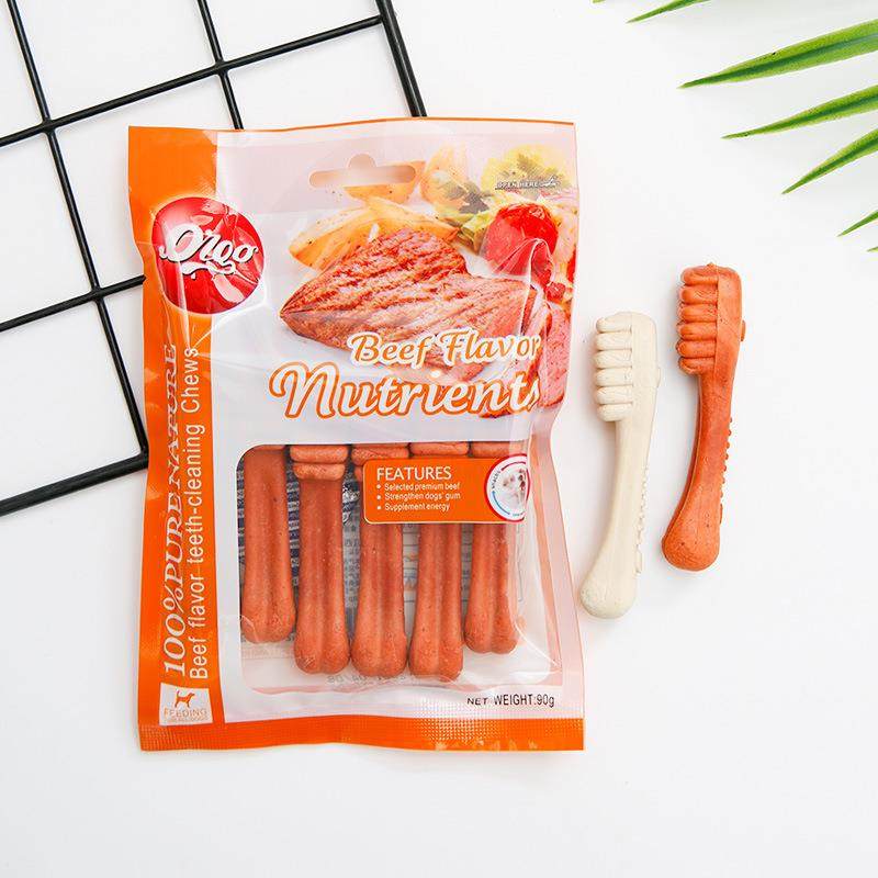 欧果狗狗磨牙骨牙刷骨中小型犬咬胶泰迪比熊奶香芝士奖励训练零食,淘宝优惠券,粉丝福利购,淘宝优惠卷