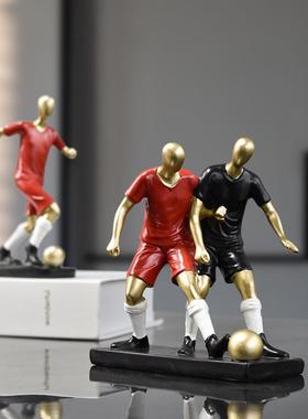 跨境简约轻奢迷你足球运动员摆件家居电视柜酒柜书房卧室桌面装饰