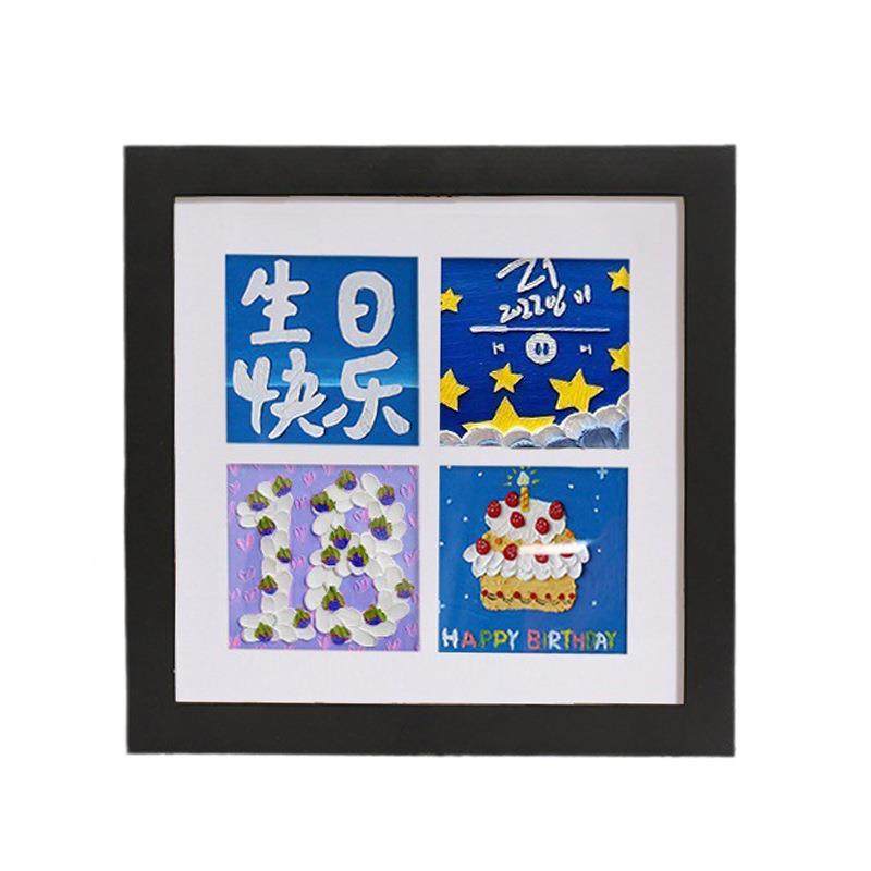 创意四九宫格相框实木摆台油画棒手绘画装裱框耳钉首饰收纳展示架,淘宝优惠券,粉丝福利购,淘宝优惠卷