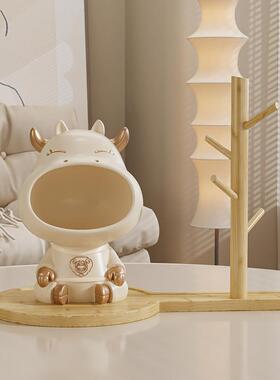 装迁创意大嘴牛钥匙收H007-B纳摆面件进门入户玄关奶油风家居桌饰