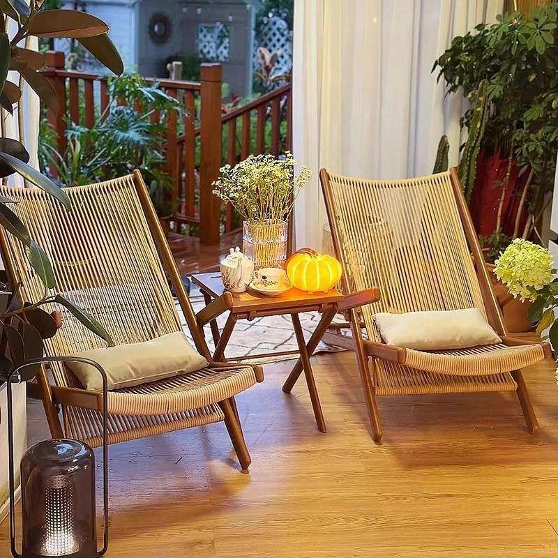 花园躺椅阳台家用休闲晒太阳两用折叠靠背藤椅子户外庭院桌椅防水,淘宝优惠券,粉丝福利购,淘宝优惠卷