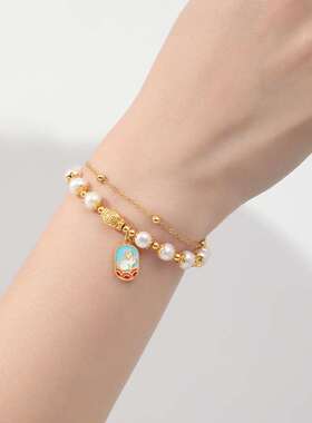 New Benmingnian Rabbit Brlet Womens Double-layer Pearl Brle
