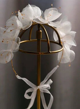 Korean Soft organza flower headbands Earring Set Sweet Beaut