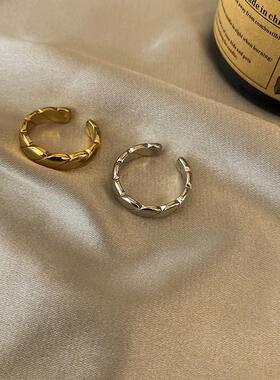 Fashion electroplating hemp rope shape ring design sense ope