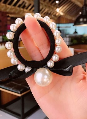 Fashion Woman Big Pearl Hair Ties  Korean Style Hairband Scr