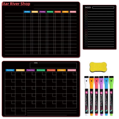 Magnetic Dry Erase Calendar Set, Whiteboard Weekly Planner - 图0