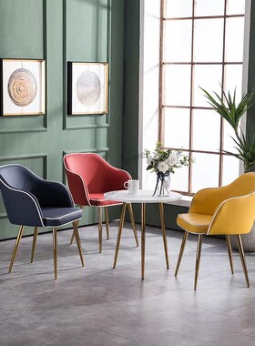 Nordic Dining Chair Customized Wrought Iron Leather Chair