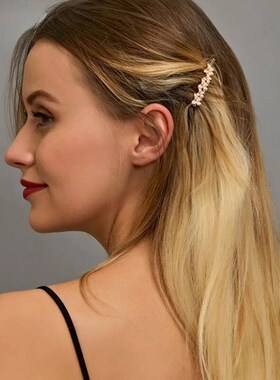 The new Korean version pearl flower zircon one-line hair cli