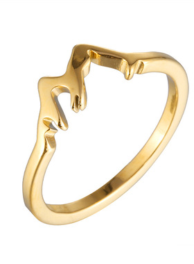 304L Stainless Steel Ring Mountain Shape Thin Ring Ring Wome