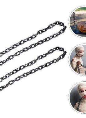 2 Pcs Simulation Big Iron Chain Cosplay Fake Plastic Links