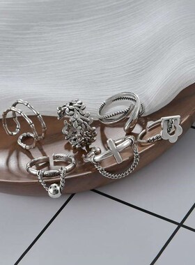 Retro simple and old suit ring female hip-hop ins male tendy