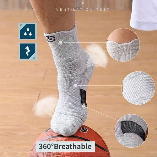 3pairs/Lot Mens Socks Compression Stockings Breathable Bask - 图1