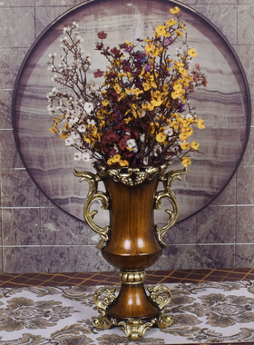 中式古典奢华高档招财象花瓶摆件三件套客厅玄关电视酒柜装饰品