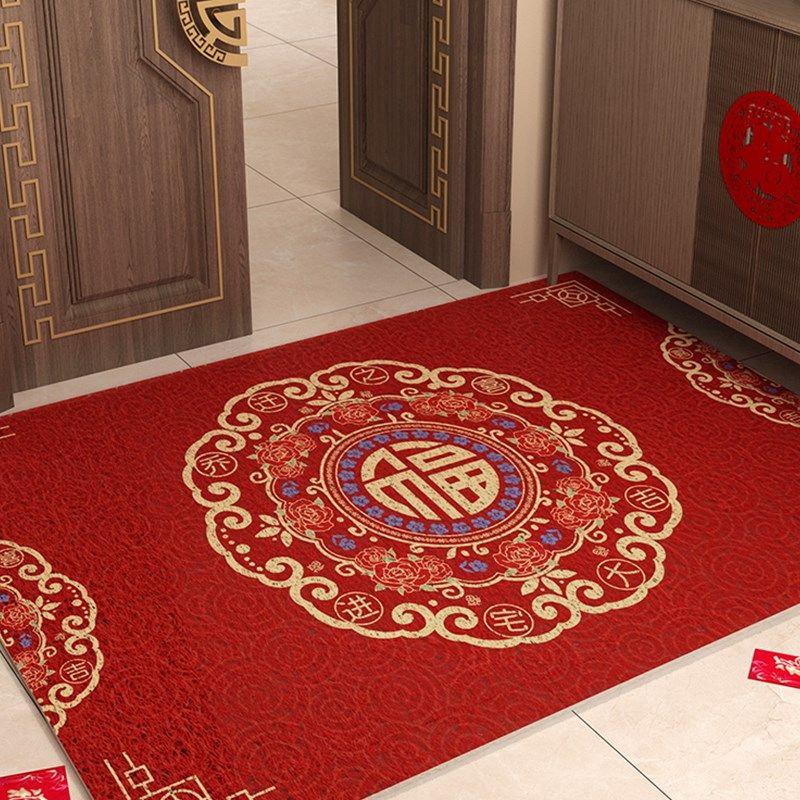 高端福字丝圈入户门垫乔迁新年家用耐磨除尘防滑进门门前蹭脚红毯,淘宝优惠券,粉丝福利购,淘宝优惠卷