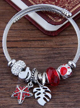 Stainless steel brlet DIY beaded crystal star five-pointed s