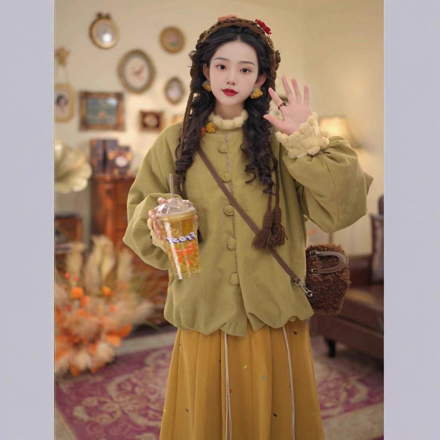 2025冬复古灯芯绒两面穿外套女宽松显瘦百搭羊羔毛保暖短外套棉衣,淘宝优惠券,粉丝福利购,淘宝优惠卷