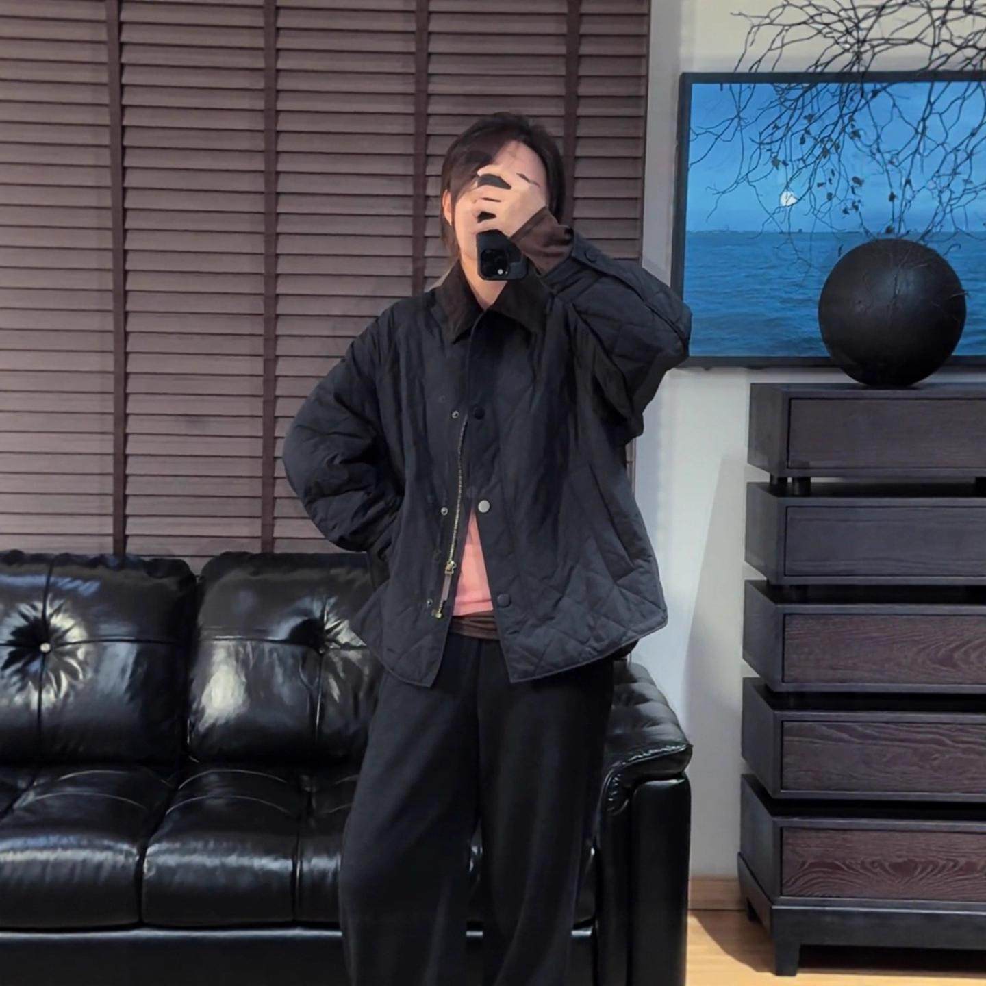 韩版灯芯绒翻领拼接菱格棉服外套女秋冬2025新款显瘦薄款夹棉上衣,淘宝优惠券,粉丝福利购,淘宝优惠卷