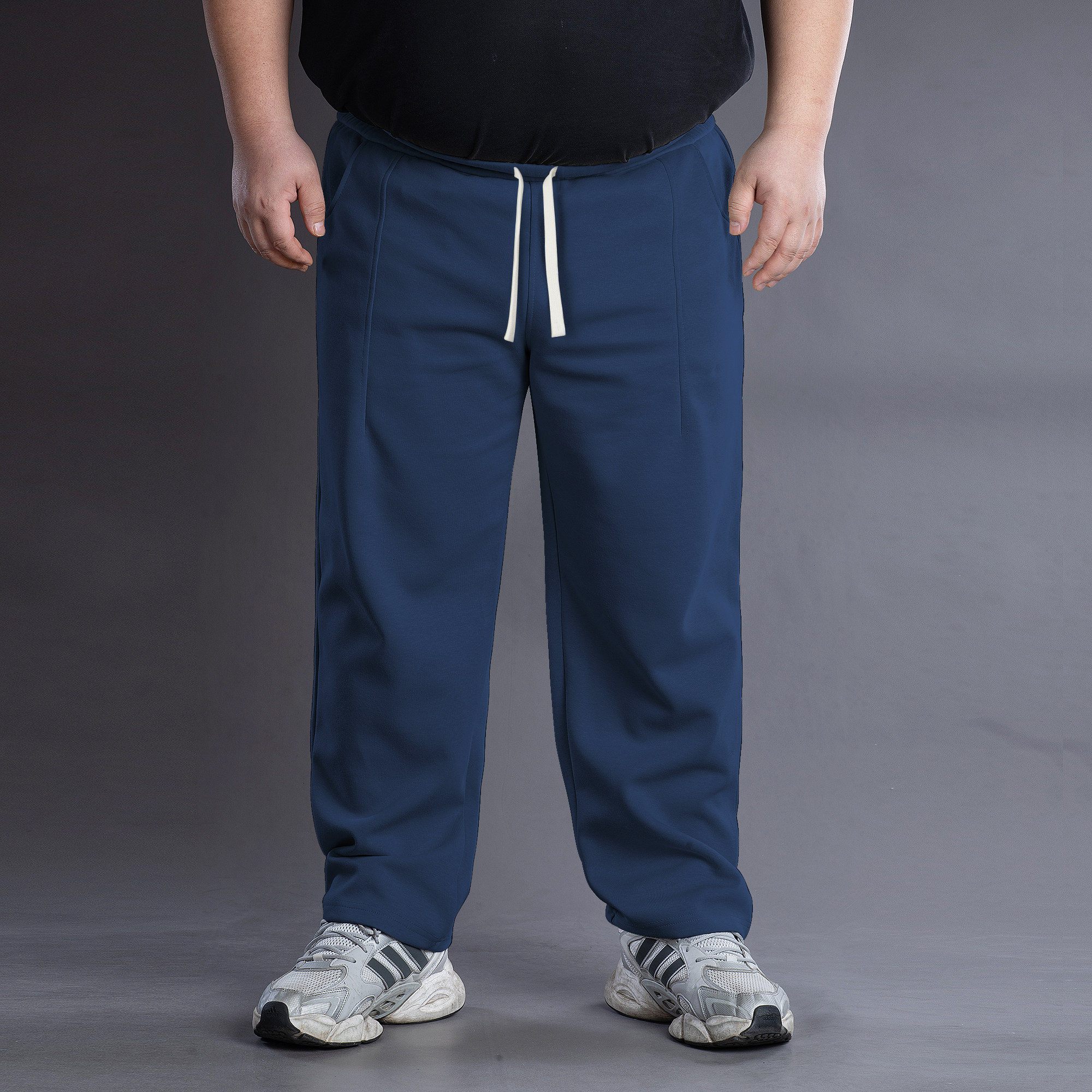 MAKN男士大码宽松直筒裤运动休闲裤阔腿长裤时尚百搭胖子纯色裤子,淘宝优惠券,粉丝福利购,淘宝优惠卷