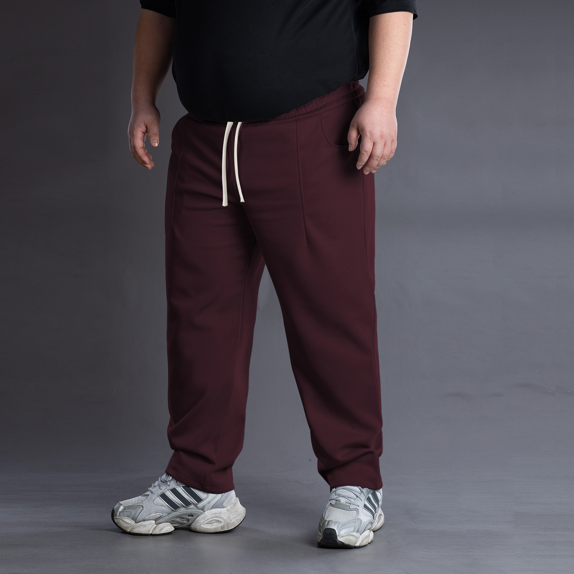 MAKN男士大码宽松直筒裤运动休闲裤阔腿长裤时尚百搭胖子纯色裤子,淘宝优惠券,粉丝福利购,淘宝优惠卷