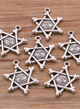10Pcs 9 Styles Metal Zinc Alloy Mix Sizes Round Triangle Sta