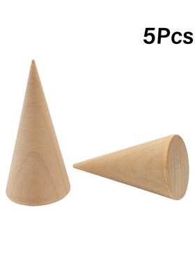 5Pcs/Set Ring Organizer Wooden Cone Creative Ring Holder Jew