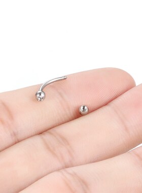 1PC Stainless Steel Crystal Eyebrow Piercing Stud Curved Bar